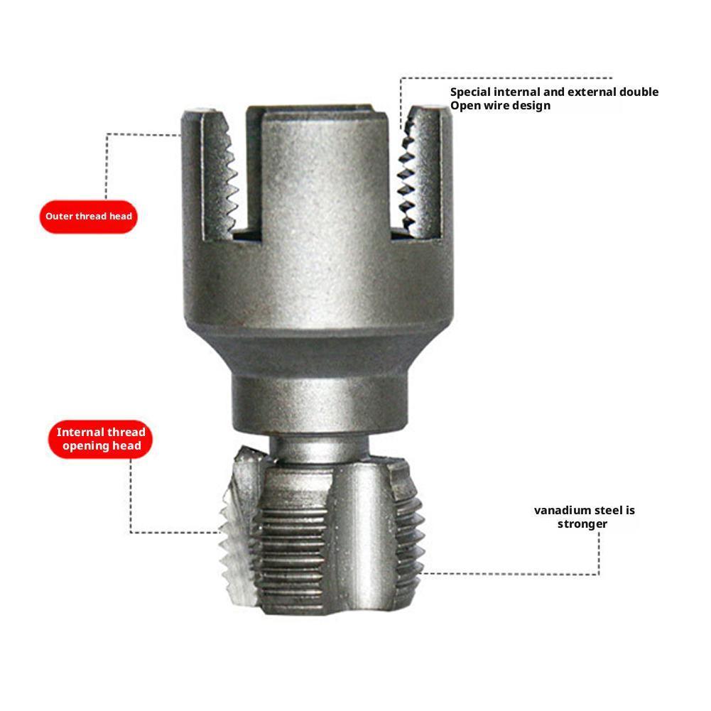 N15 N20 Инструмент для нарезания резьбы на трубах Совместимый с электродрелью Набор для нарезания резьбы на ПВХ трубах 1/2'' 3/4'' Внутренний Внешний Инструмент для восстановления резьбы