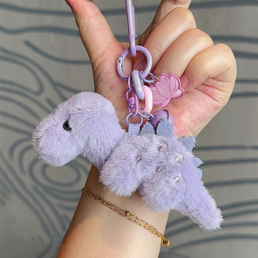 Fashionable Dopamine Dinosaur Plush Pendant Plush Material Dinosaur Plush Keyring Keychain Decor