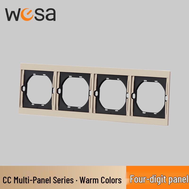 WESA European Standard Multi-hole Socket Panel with Warm Colors, Flame Retardant Protection, and Simple European Style Switch