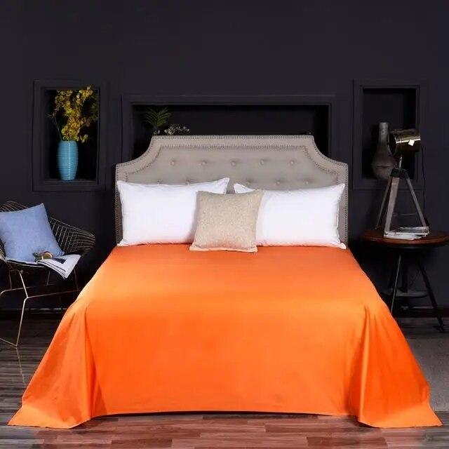 40 однотонных простынь из 100% египетского хлопка, атласное покрывало, длинное штапельное хлопковое наматрасник, белое, фиолетовое, желтое, постельное белье