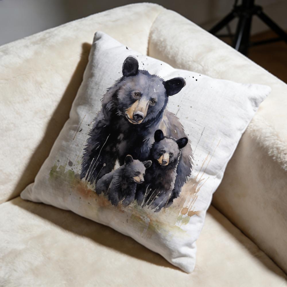 Hot HHoney Bear Paintinged Cushion Cover Soft Decorative Pillow Case Suitable for Bedroom Sofa Car Travel Use