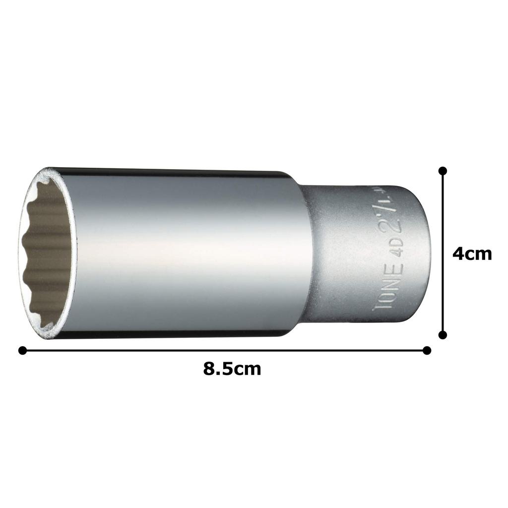 TONE Deep Socket 27mm across flats (12-point) 4D-27L, 12.7mm (1/2") drive,