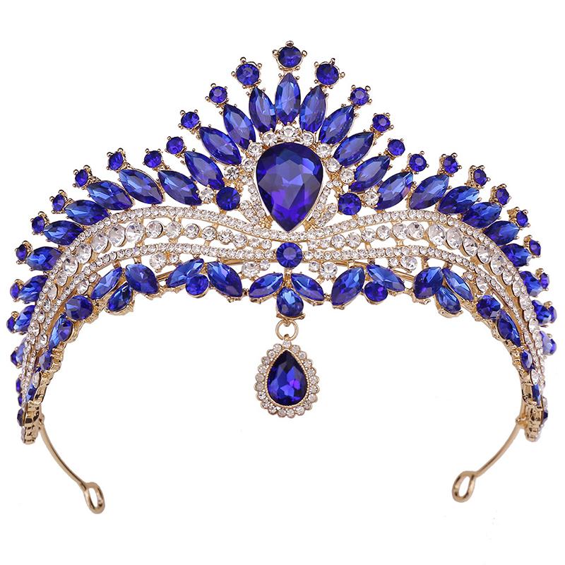 Luxury Queen Crystal Headwear Tiaras and Crowns Bridal Diadem Wedding Crown Girls Party Hair Jewelry Accessories