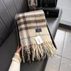 Женская утолщенная теплая шаль осень-зима клетчатая шейная шаль для мужчин и женщин шарф роскошная одежда женский кашемировый дизайнерский шарф Bufandas
