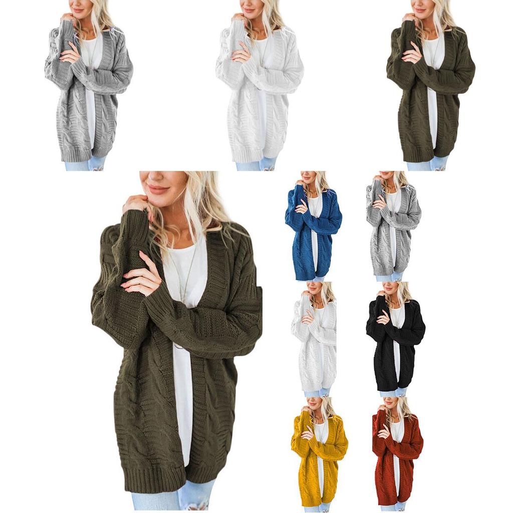 Fashionable Casual Knitted Sweater With Loose Long Sleeve Women Cardigan