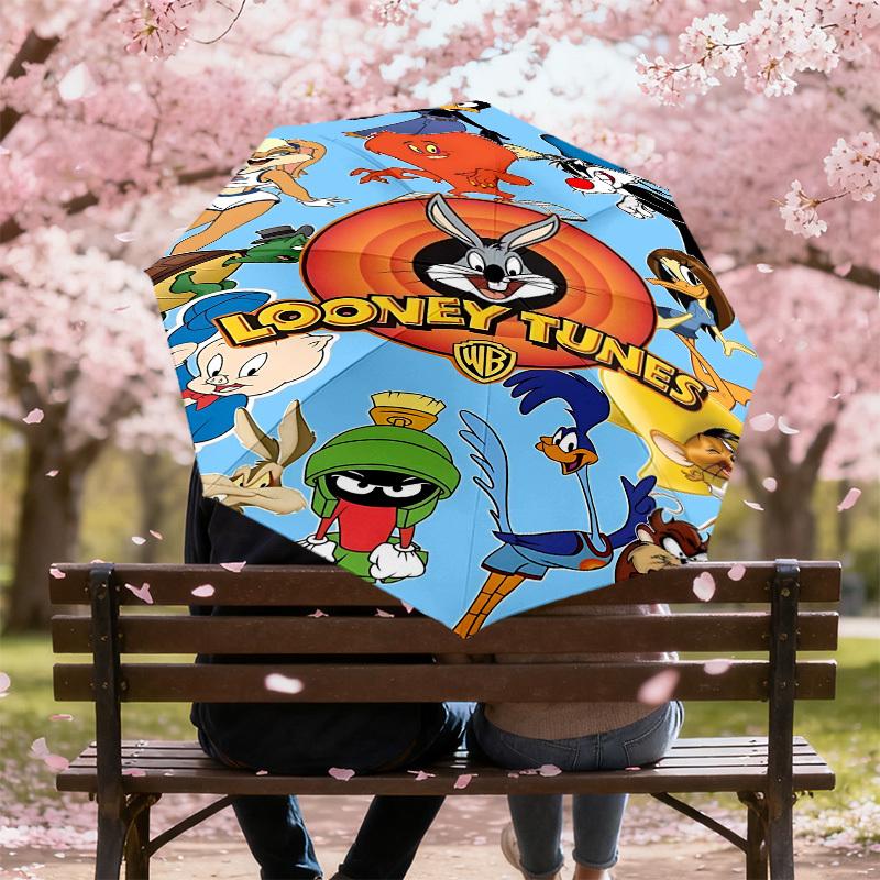 1 шт. Автоматический складной зонт Looney Tunes, компактный, с 8 спицами, легкий дизайн, для женщин/мужчин 1197A