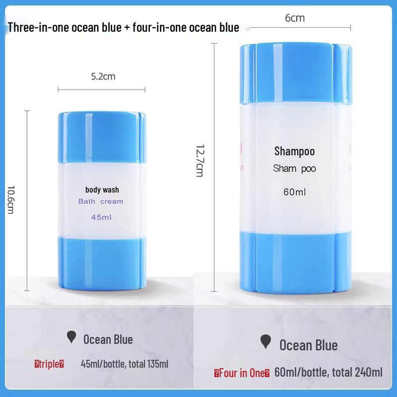 Набор дорожных бутылочек 4-в-1: Портативный диспенсер с широким горлышком для туалетных принадлежностей и макияжа
