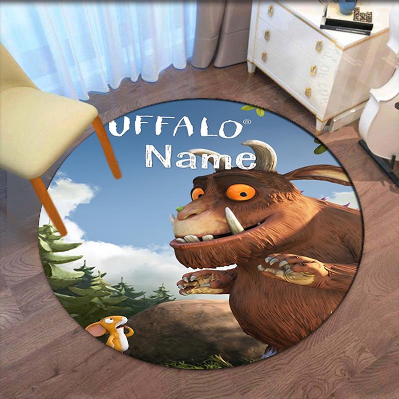 Custom Name The Gruffalo Printed Round Rug Carpet Chair Rug Area Rug Entryway Doormats,for Office Chair Living Room Bedroom Kitchen Room.