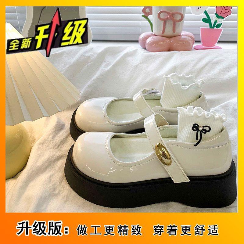 Британский стиль милые туфли Мэри Джейн 2025 новая весна круглый носок черные японские туфли на платформе маленькие кожаные туфли женские универсальные одинарные туфли