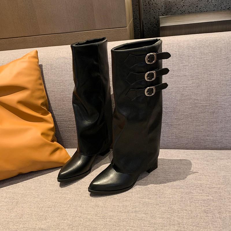 Высокие сапоги женские с острым носком на высоком каблуке элегантные сексуальные женские ботильоны челси осенние дизайнерские туфли-лодочки для платья ботильоны женские