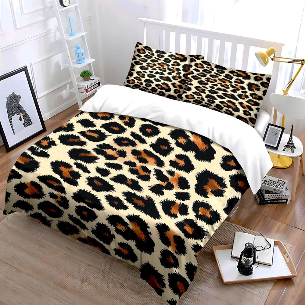 Leopard print pattern. Bedding sets Duvet cover sets Duvet covers Pillowcases(1*Duvet Cover 2*Pillowcases without duvet insert)