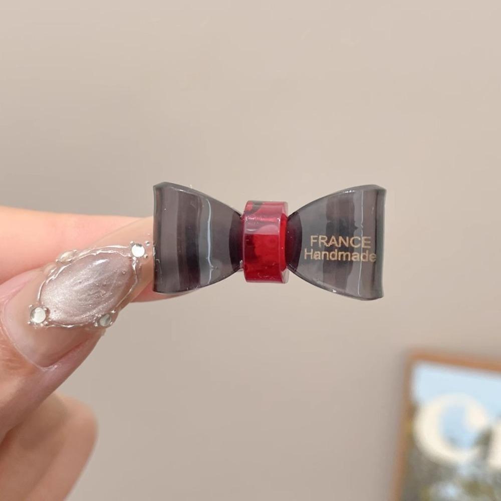 Waterproof Acetic Acid Bow Hair Clip Metal Mini Duckbill Clip Minimalist Hairpin Travel