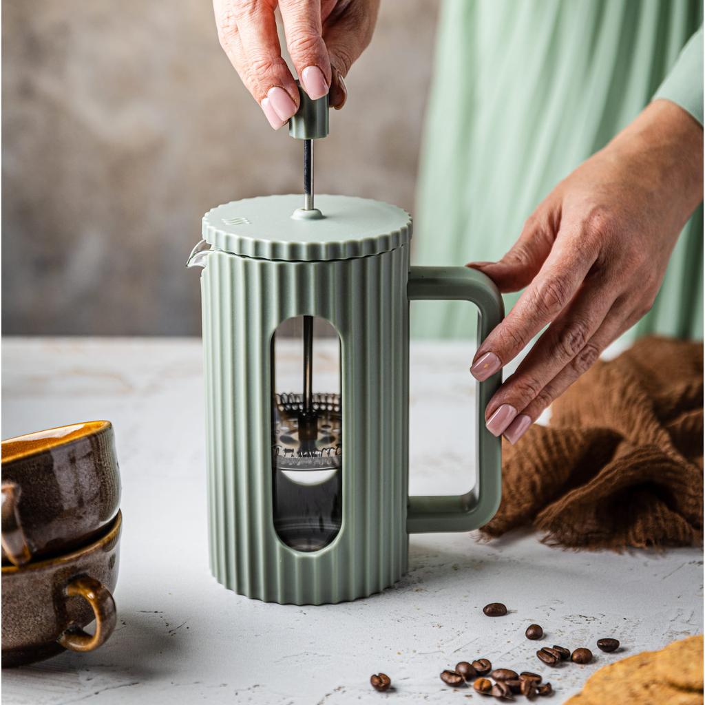 Glass French Press Tea Coffee Maker 600 Green KLAUSBERG KB-7750