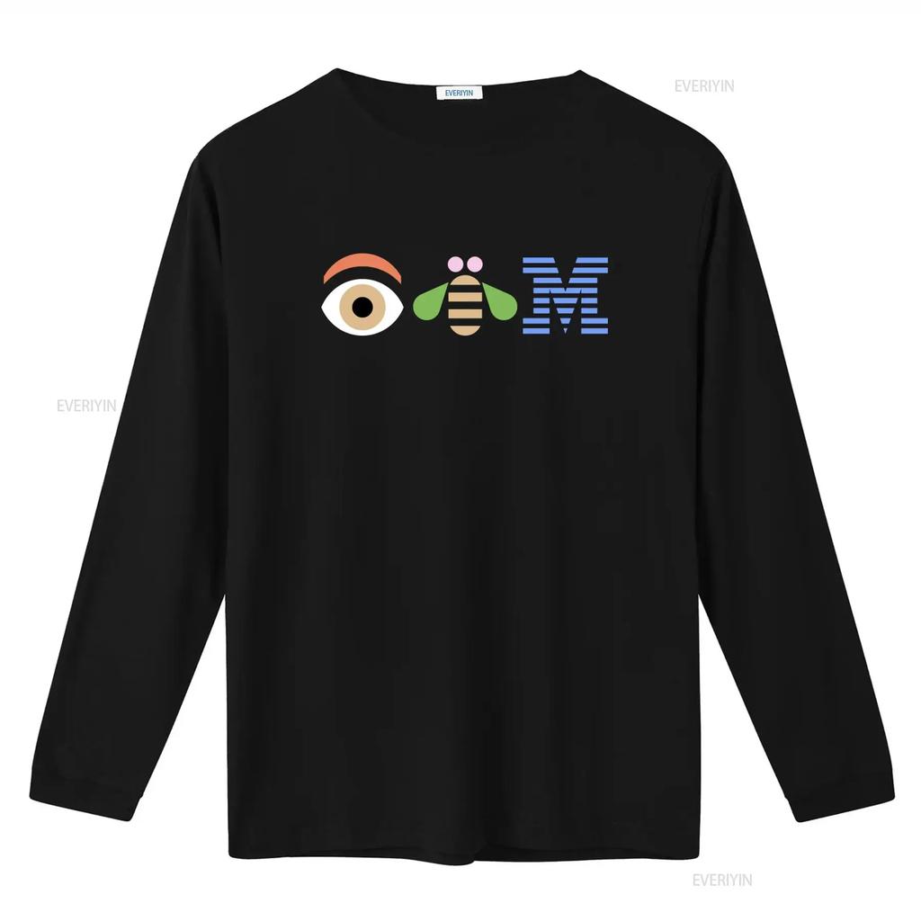 IBM Компьютеры Логотип Глаз Пчела М Технология Футболка Размер Средний Крутой Дизайн для Техно-Любителей винтажный Постиранная графика Удобная