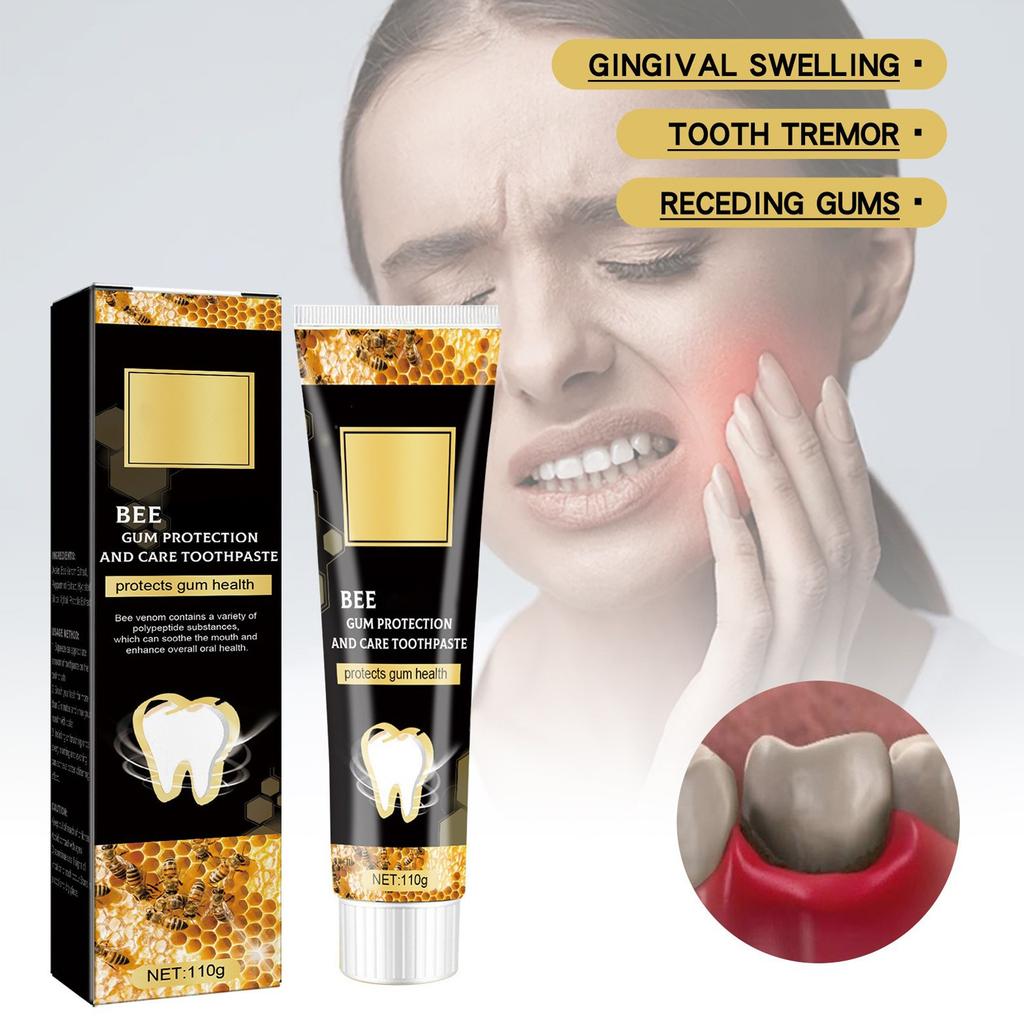 Bee Gingival Toothpaste Deep Clean Tooth Stains Toothicidal Mouthpiece Tooth Stain Removal, Teeth Whitening Booster  110g
