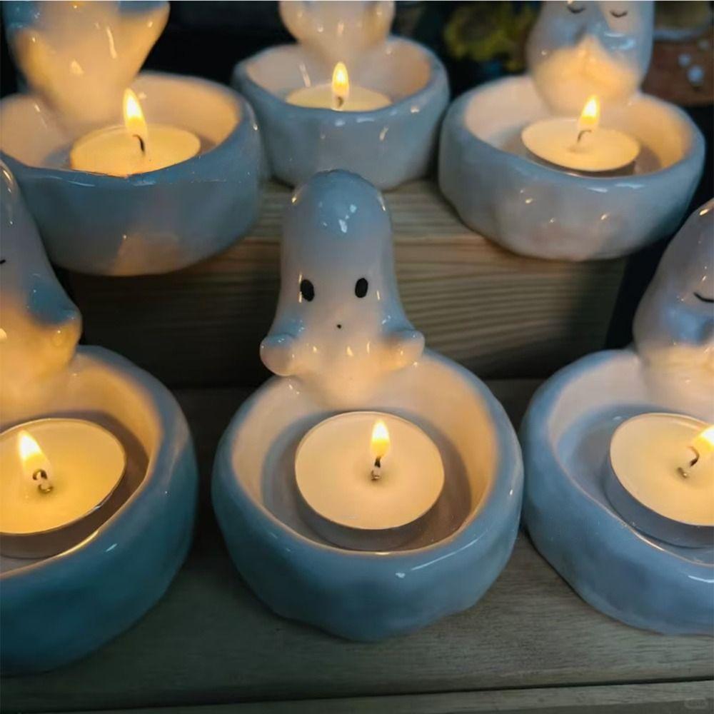 Ароматерапевтическая свеча Подсвечник-призрак Лампы-свечи Ароматизированные свечи Милые фигурки призраков Декор на Хэллоуин