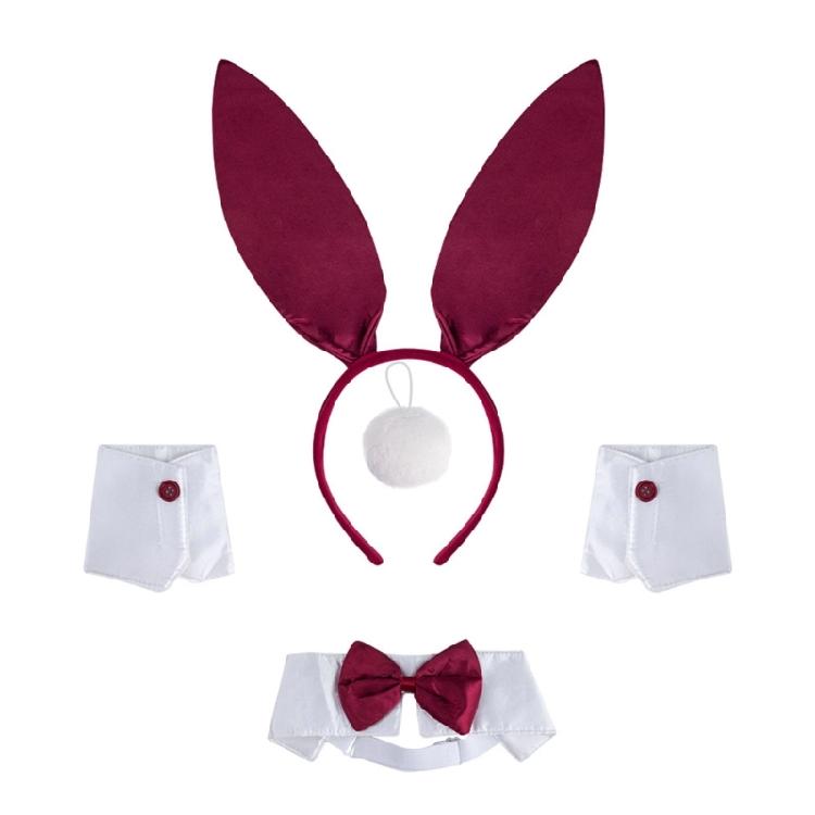Женский Девичий Ободок с Кроличьими Ушками, Воротник, Бабочка, Манжеты, Кроличий Хвост, Костюм Пасхальных Кроликов для Хэллоуина, Косплея, Вечеринки