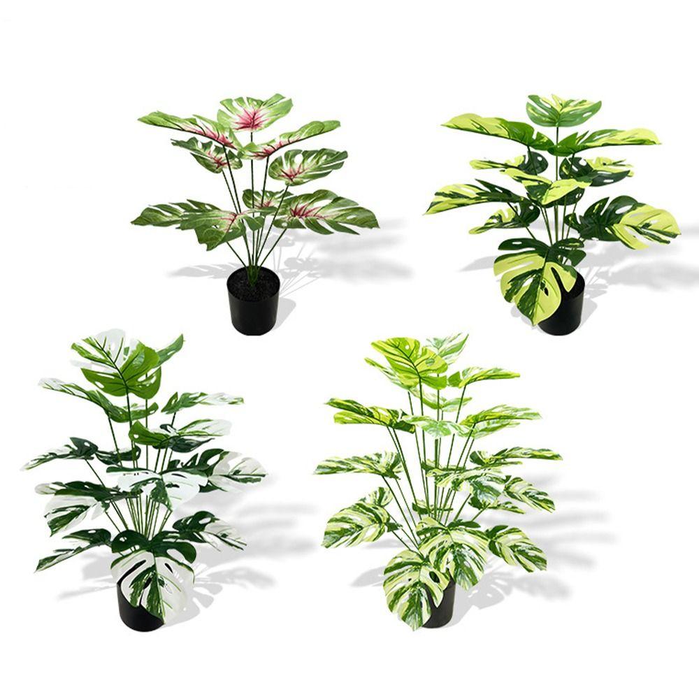 Тропические растения Зеленые пальмовые листья Большие искусственные растения Украшение для гостиной балкона