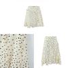 European Style Womens Polka Dot Ruffle Midi Skirt With Pockets For Daily Casual Wear