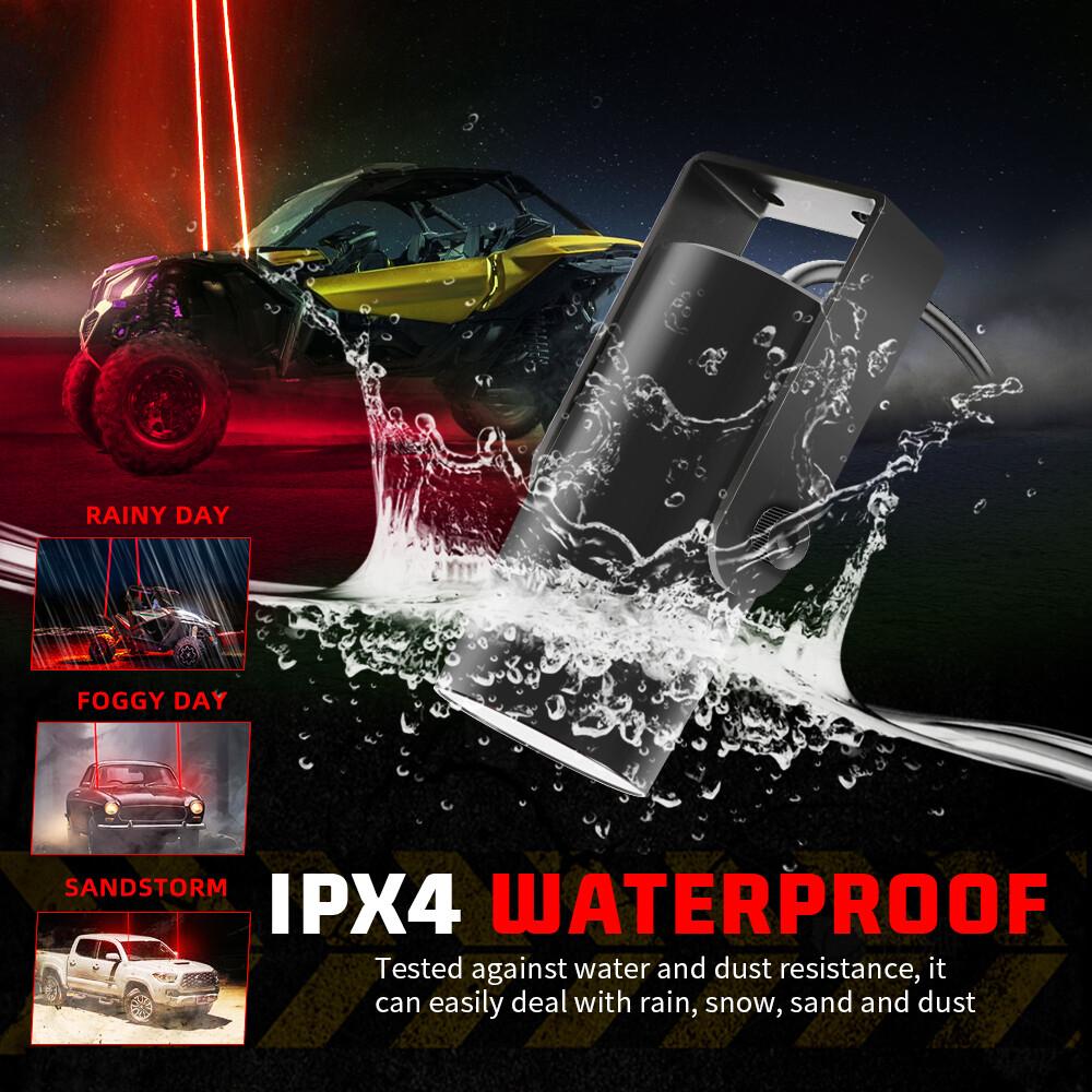 2x Laser Red LED Whip Lights Whipless Antenna Remote For ATV UTV Can Am Polaris