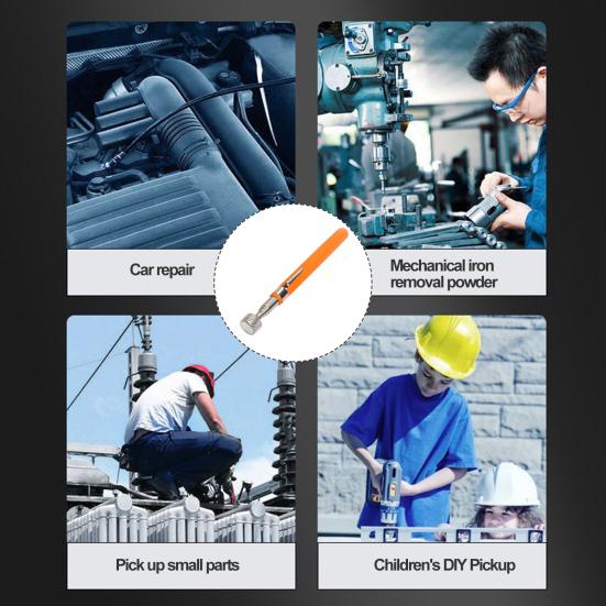 Телескопический магнитный съемник с карманным зажимом Компактный размер Портативный Широко используемый портативный выдвижной магнитный стержень