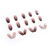 Artificial Nails Wine Red Smudge Flash Love Wear Nail Long Nail Art Transparent Hot Girl Ins Style False Nails 24 Pieces