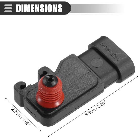 Motoforti MAP Manifold Air Pressure Sensor, Manifold Absolute Pressure Sensor Replacement, for Chevrolet Cavalier 2.2L 1998-2005, Plastic,