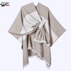 Womens Lightweight Shawl Wrap Scarf With Ink Wash Print Faux Cashmere Cape Coat Boho Chic Winter Accessory