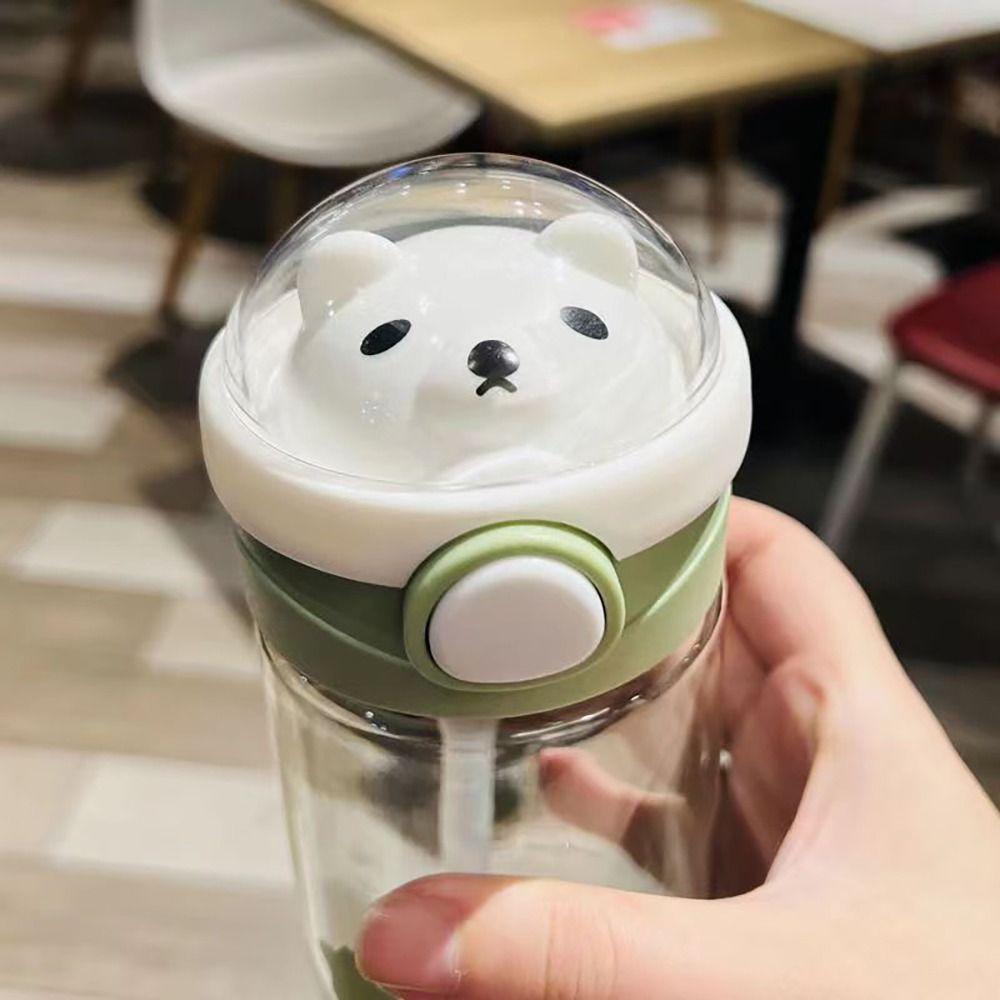 1Pcs Juice Milk Children Drinkware with Lid Straw Sticker Tumbler Cup Portable Water Bottle Kids