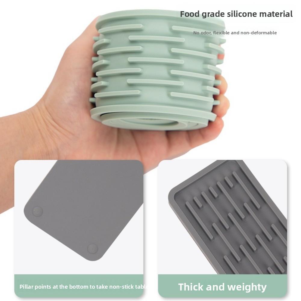Large Size Silicone Drainage Mat Foldable Drainer Pad Portable Dish Drying Mat Tableware