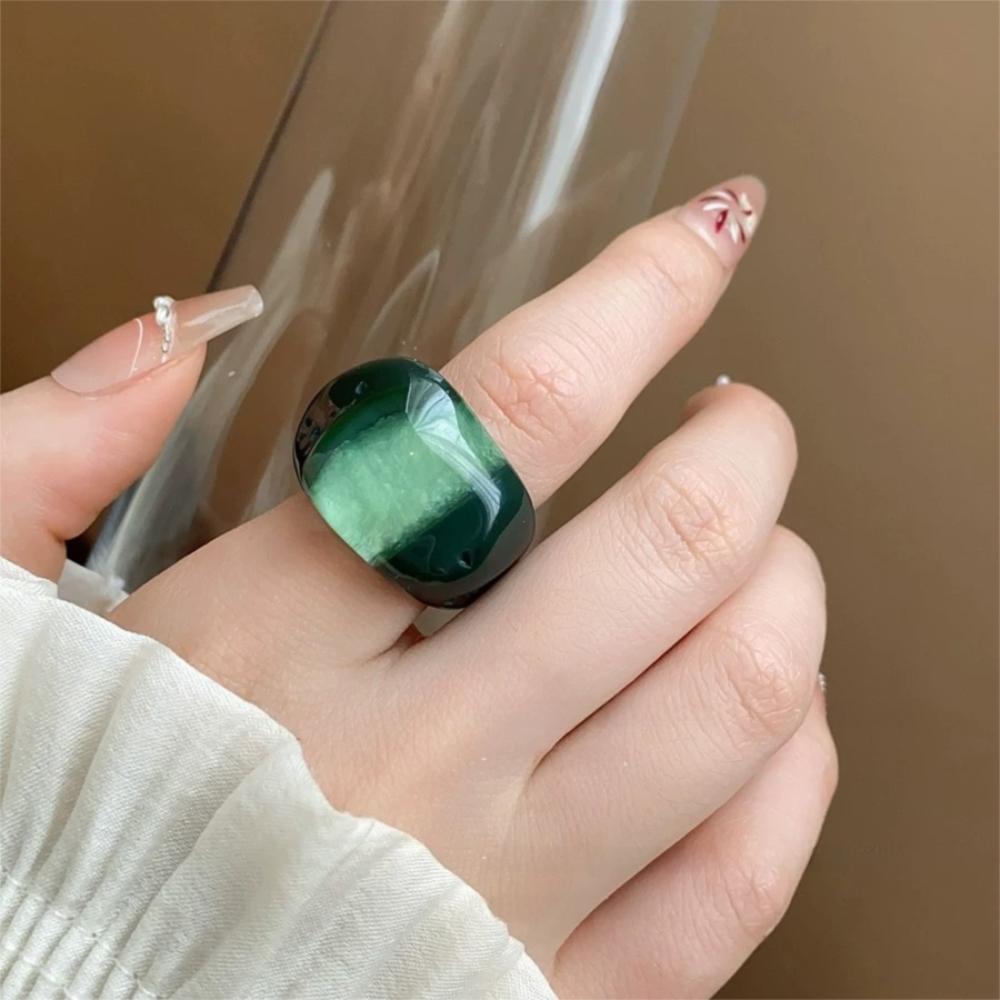 Мелард Цвет Прозрачная Смола Кольцо Шарм Неправильное Кольцо Темперамент Акриловое Геометрическое Кольцо Подарок