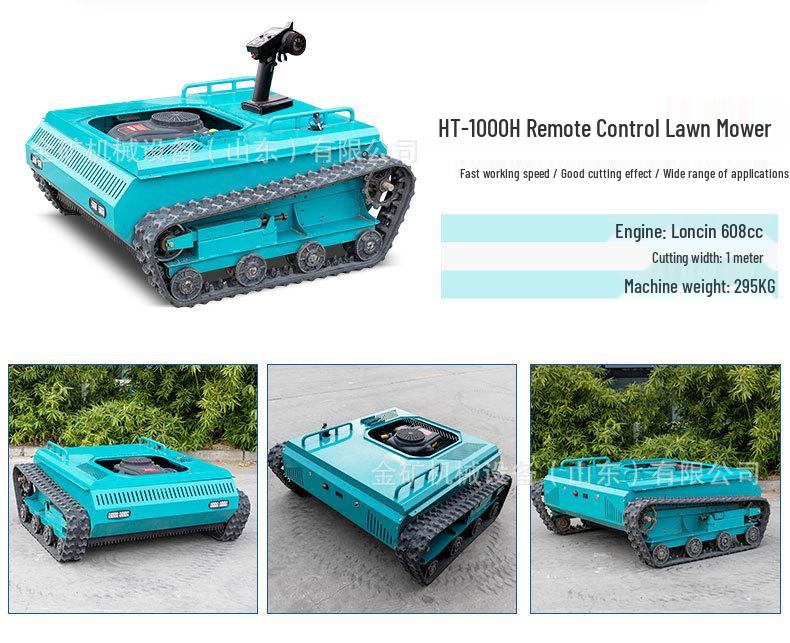 22HP Remote-Controlled Slope & Mountain Lawn Mower with Double Disc, Grass Crusher, and Household Weeder (CE Certified)
