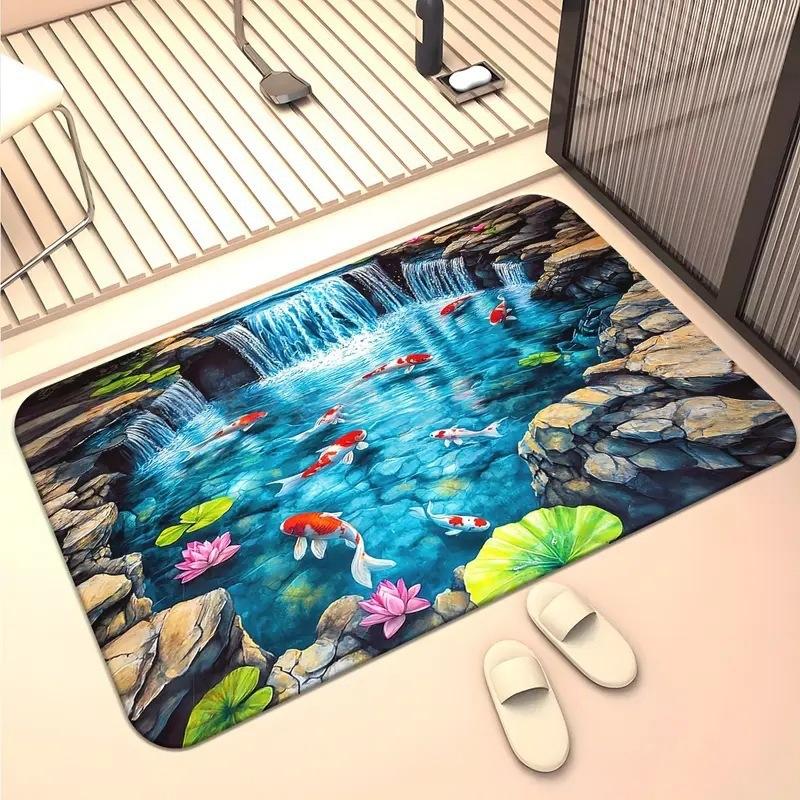 Американский 3D визуальный износостойкий коврик для прихожей, для дома, ванной комнаты, противоскользящий и впитывающий, легко моющийся коврик для пола