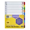 Marbig Manilla Plastic Tab Dividers A4 (Coloured) (10 Tab)
