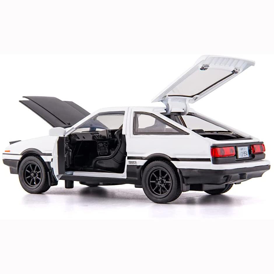 1/28 масштаб Toyota AE86, начальная модель автомобиля D, игрушечный автомобиль из цинкового сплава со звуком и светом для детей, подарок для мальчиков и девочек