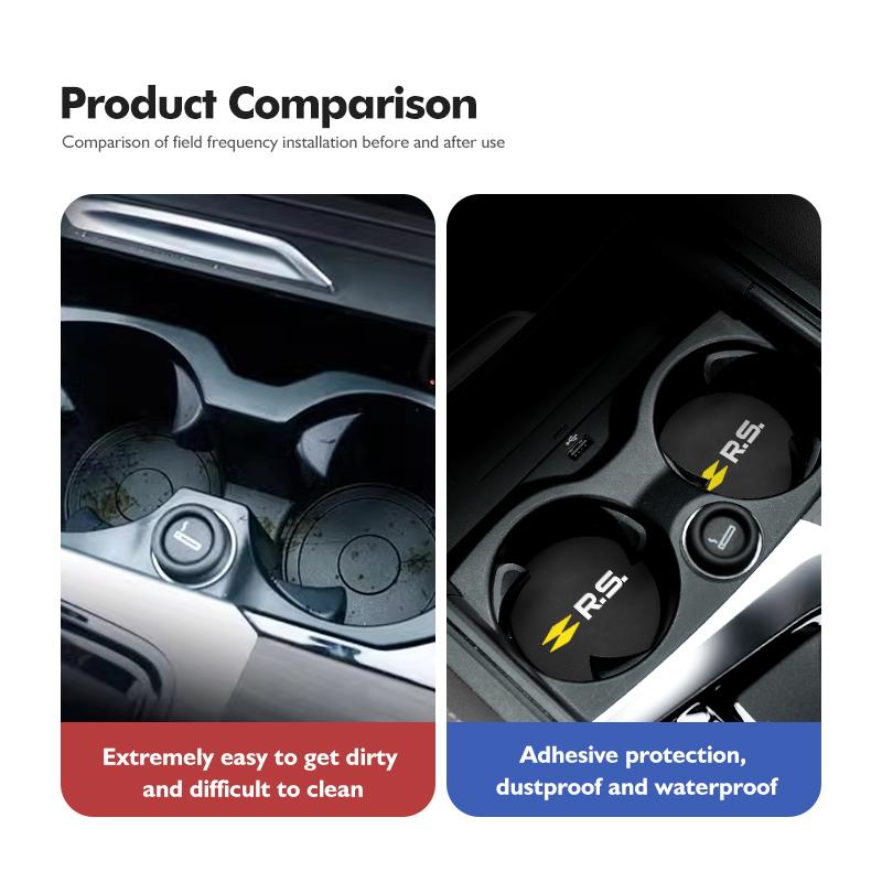 Suede Car Coaster Water Cup Holder Anti-Slip Pad Accessories For Renault Dacia RS Megan Scenic Logan Laguna Clio 3 4 Kadjar NN39