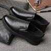 2025 Spring Autumn Men's Dress Shoes Casual Leather British Pointed Toe Black New Designer Shoes Male