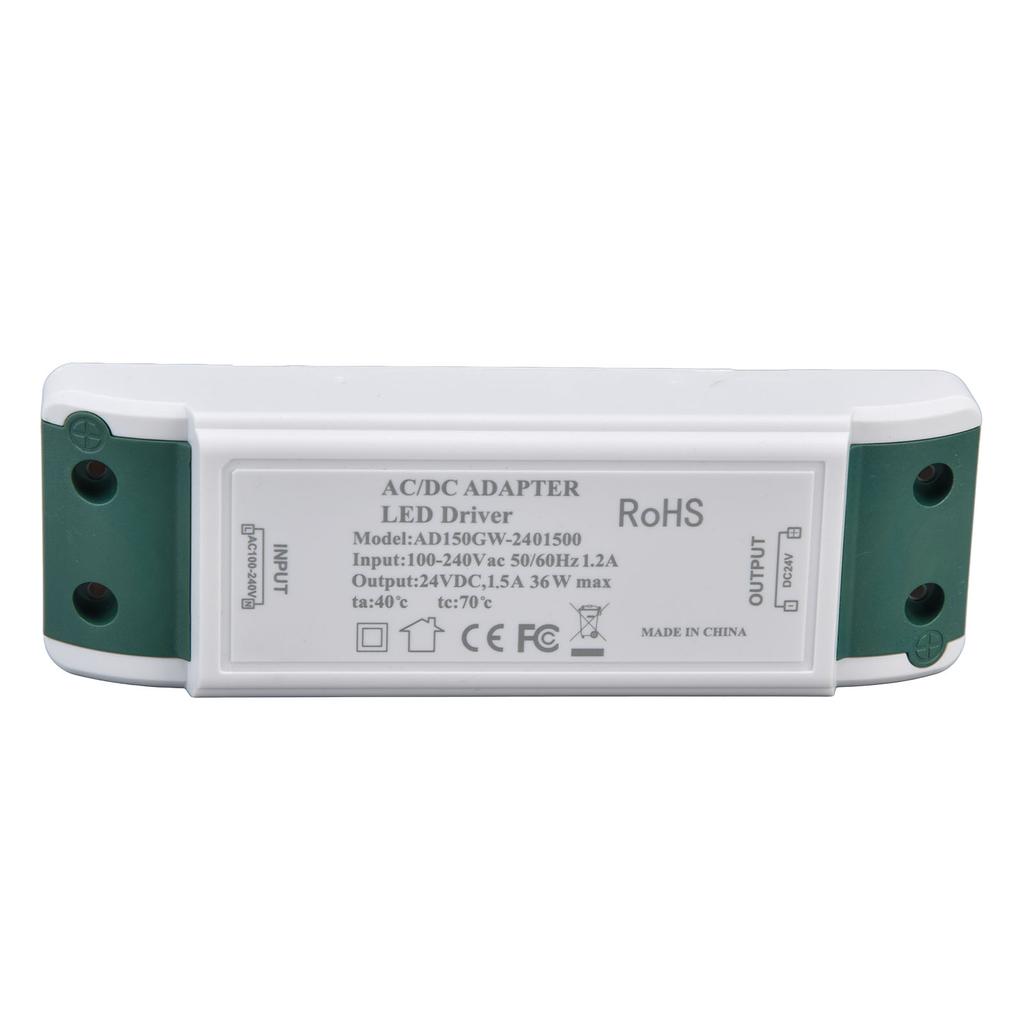LED Driver 24V DC 1.5A 36W LED Power Supply Constant Current 24V Transformer AC100‑240V