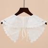 Double Layer Ruffles Fake Collar Lace Ruffled Trim Shoulder Wrap Detachable Shawl Wrap  Women