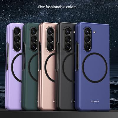 Ультратонкий, приятный для кожи матовый чехол для Samsung Galaxy Z Fold 6 5 4 3 5G, магнитный складной противоударный защитный жесткий чехол