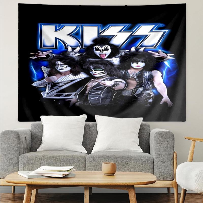 Kiss band Tapestry for Bedroom Aesthetic Classroom Tapestries Wall Hanging for Living Room Dorm Office,Ideal Creative Gift