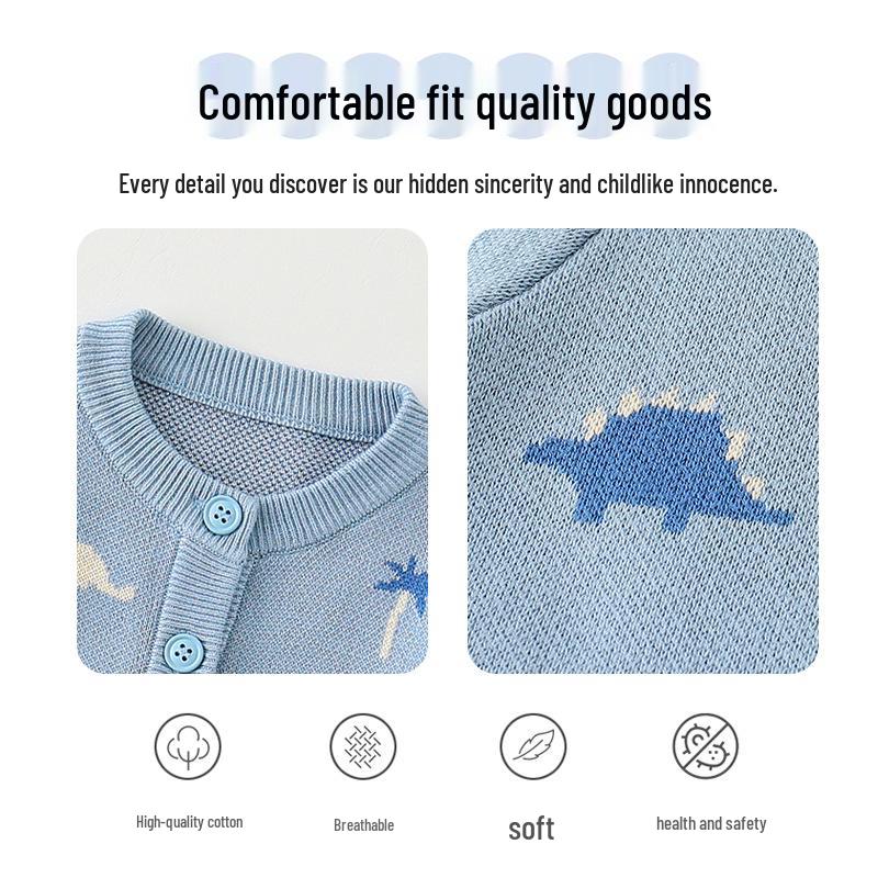 2025 Boys' Autumn Knit Cardigan: Stylish Children's Wool Sweater Jacket