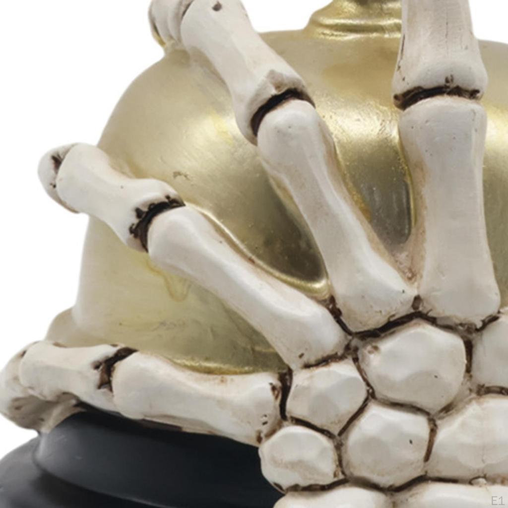 Halloween Skeleton Hand and Bell Statue Resin Figurine Gift Collectible Ornament Sculpture for
