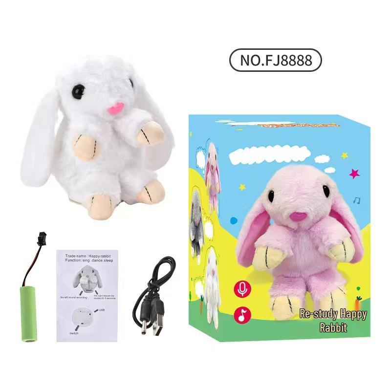 Electric Singing and Dancing Rabbit - Baby Soothing Toy with Recording and Speaking Functions