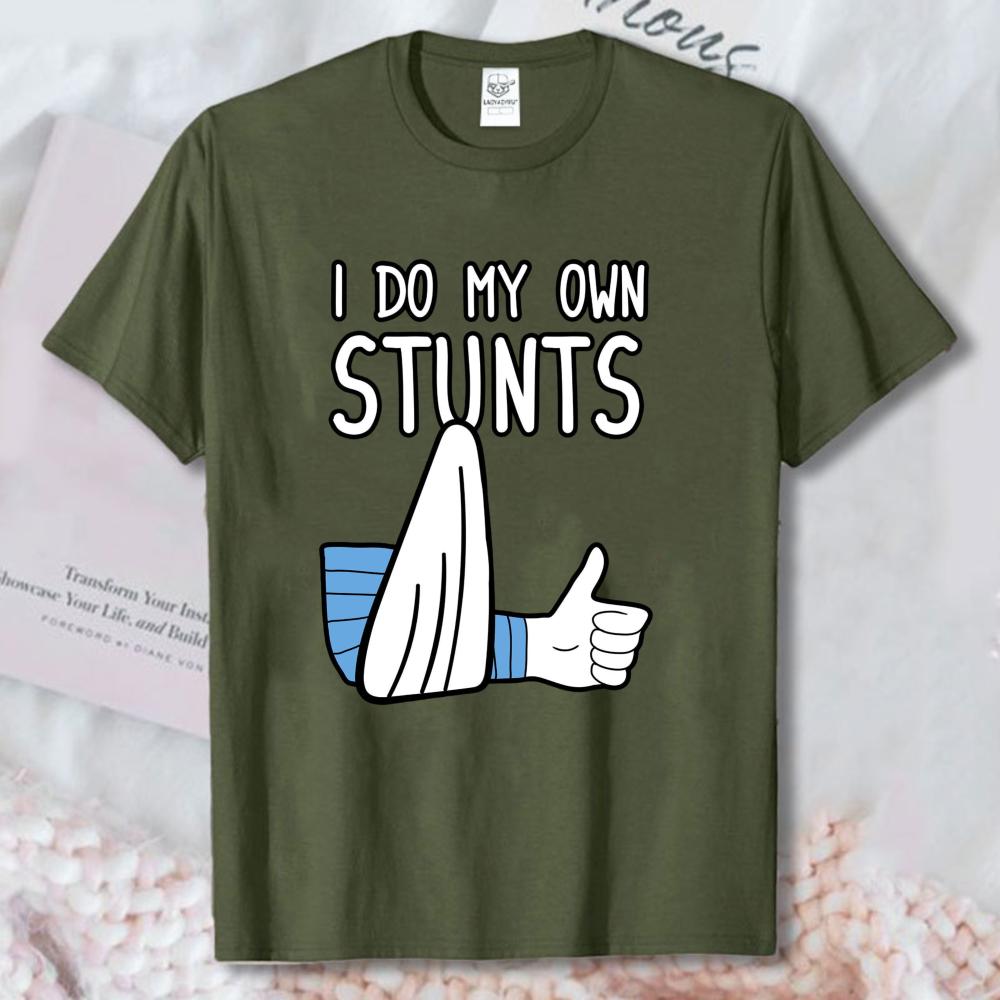 Stunt Master Thumbs Up Graphic Tee Funny Broken Arm Humor Unisex Unisex Casual Top Recovery Cast Recovery Cotton ShortSleeve Shirt