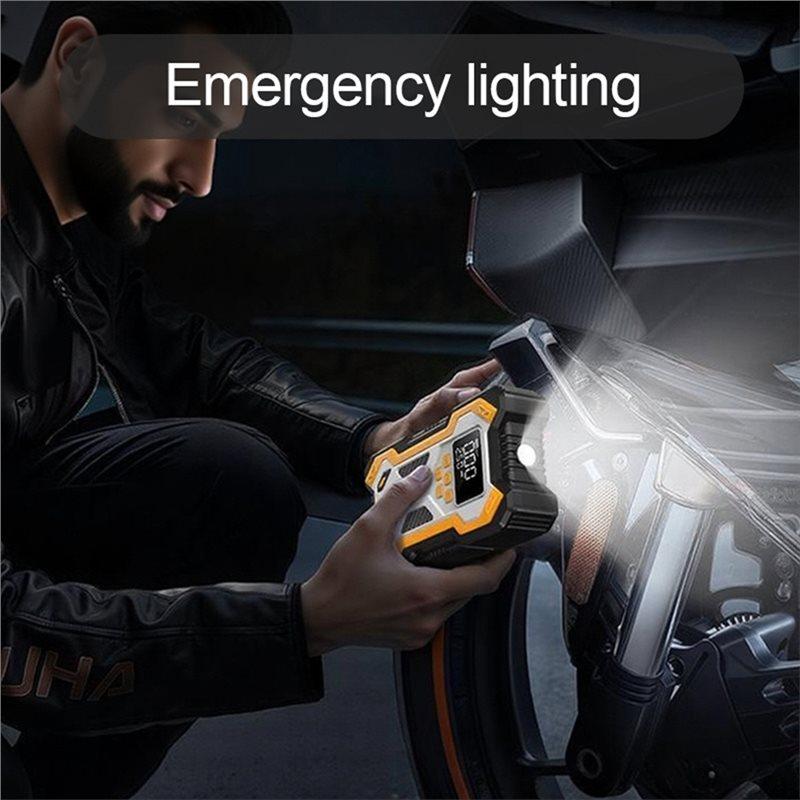A80X-Car Jump Starter With 10000Mah Air Compressor LCD Screen Portable Booster Battery