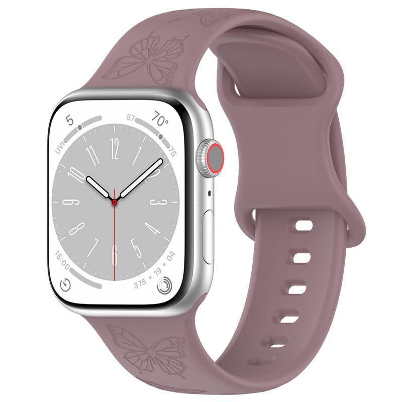 Мягкий силиконовый ремешок для часов 38/40/44/49 мм для Apple Watch 1/2/3/4/5/6/7/8/Se/9, ультра однотонный ремешок для часов с бабочкой, аксессуары, универсальный