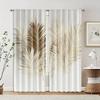 2 шт., Ткань для штор Пружинные шторы и портьеры Коричневый Пальмовый Полиэстер (без стержня) Украшения для дома для спальни, гостиной