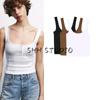 Spring New Women's Clothing Press Ornament Shoulder Strap Minimalist Easiest for Match Round Neck Spaghetti-Strap Camisole Top 4424312