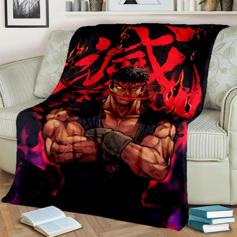 Одеяло Street Fighter в стиле ретро с игрой SF Gamer, мягкое одеяло для дома, спальни, кровати, дивана, пикника, путешествия, офиса, одеяло, детское одеяло